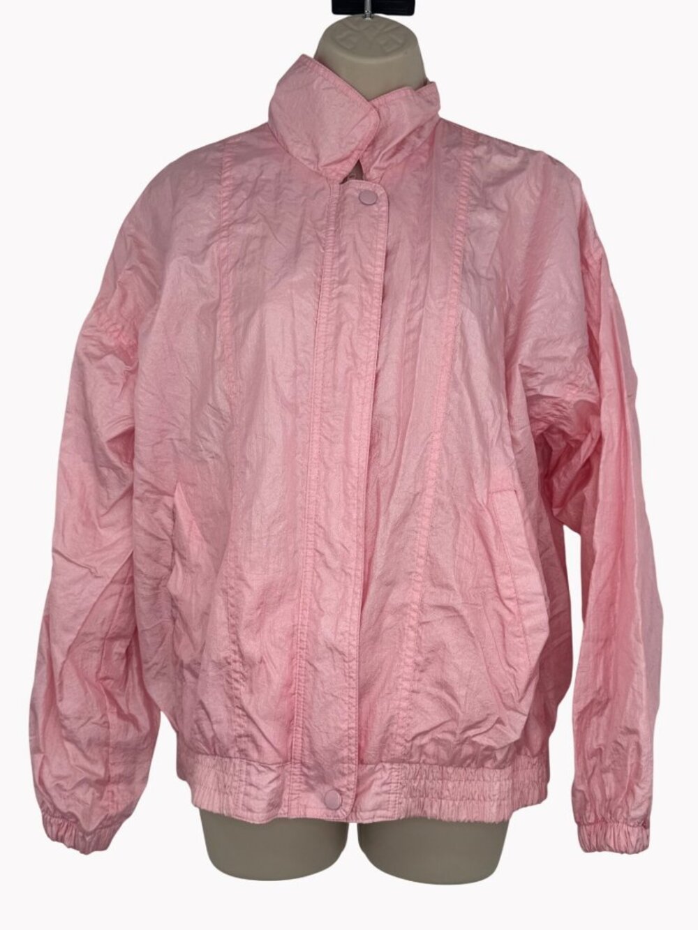 Vtg. 80s Blair S Pink Lightweight Windbreaker Jacket Nylon Shell Zip front